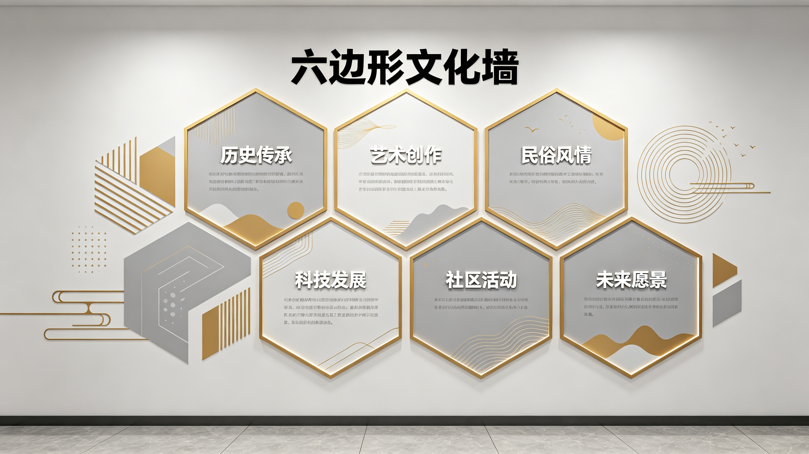 平湖企业文化墙 | 六边形信息美学